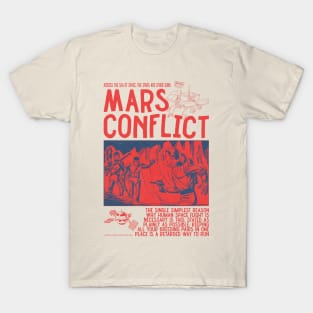 Mars Conflict / Vintage Comic Style Red T-Shirt